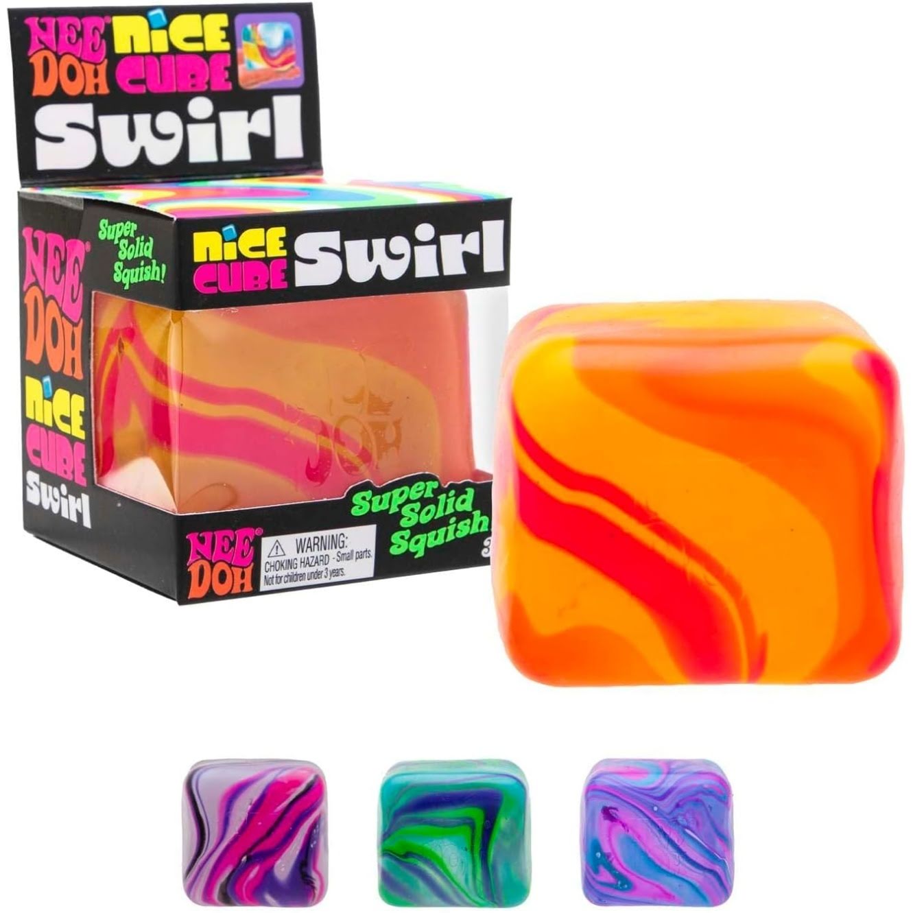 NEEDOH NeeDoh Nice Cube Swirl ?C Solid Squish ?C Assorted